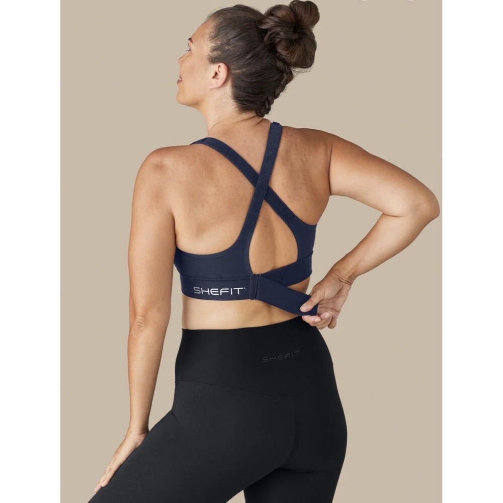 Shefit Ultimate Sports Bra High Impact Size LUXE / LARGE Bold Navy Blue NWT - Picture 3 of 10